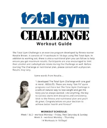 Total Gym Exercise Wall Chart Pdf