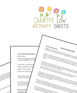 🔅 Juliette Low Activity Sheets - (FREE PRINTABLE ACTIVITY)