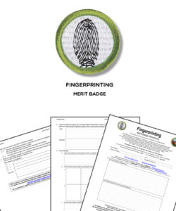 📛 Fingerprinting Merit Badge (WORKSHEET & REQUIREMENTS)