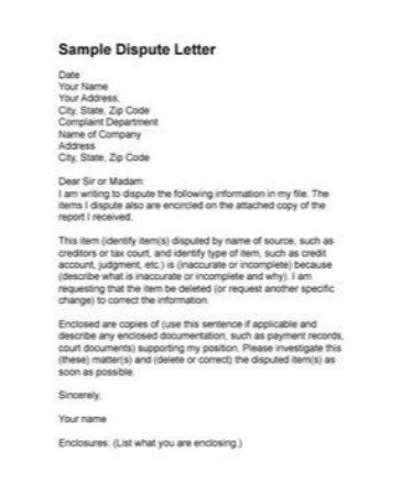 609 Letter Template PDF