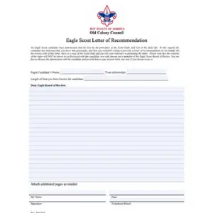 Eagle Scout Letter Of Recommendation