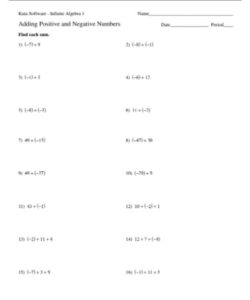 Adding Integers Worksheet PDF - Free Download (PRINTABLE)