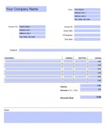 Adobe Invoice Template PDF