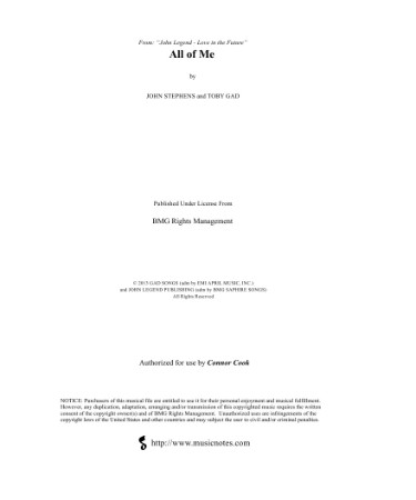 All Of Me Sheet Music PDF