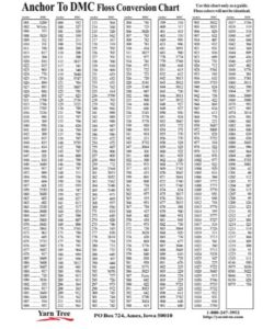 Anchor To DMC Conversion Chart PDF – Scouting Web