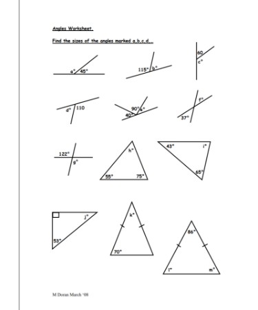 Angle Worksheet PDF - Free Download (PRINTABLE)