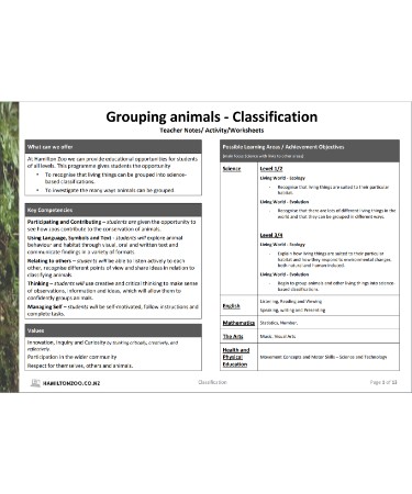 Animal Classification Worksheet PDF