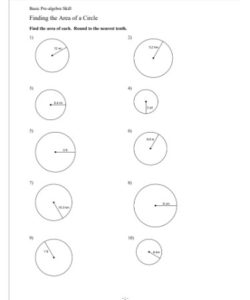 🔵 Area Of A Circle Worksheet PDF - Free Download (PRINTABLE)