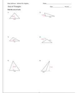 Area Of Triangles Worksheet PDF - Free Download (PRINTABLE)