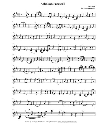 Ashokan Farewell Violin Sheet Music PDF