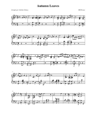 Autumn Leaves Piano Sheet Music PDF