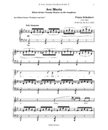 Ave Maria Sheet Music PDF