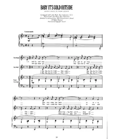 Baby It's Cold Outside Sheet Music PDF