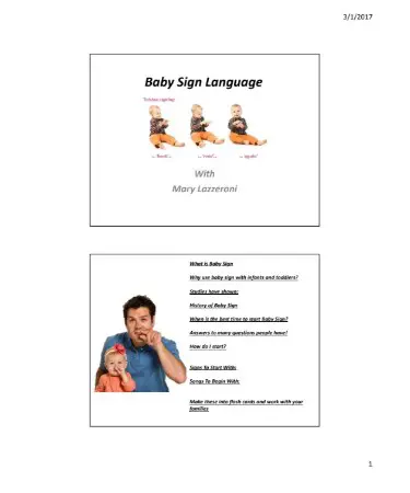 Baby Sign Language Chart PDF