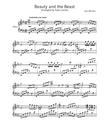 Beauty And The Beast Sheet Music Free PDF