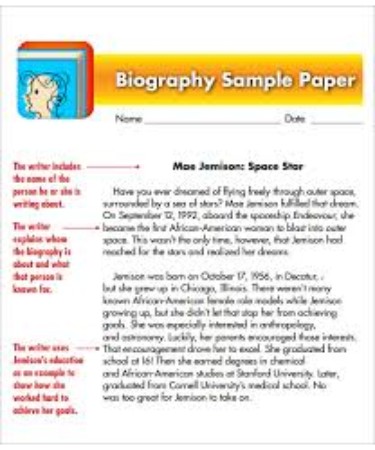 Biography Template For Students PDF