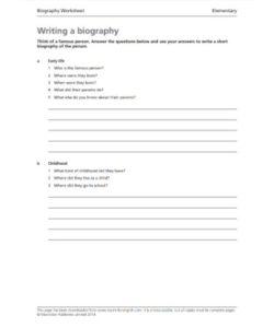 📖 Biography Worksheet PDF - Free Download (PRINTABLE)