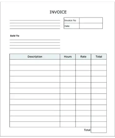 blank invoice template pdf free download printable