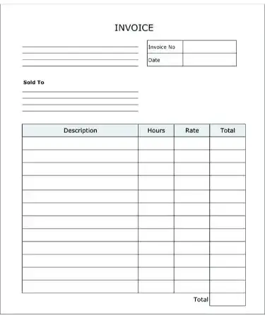 blank invoice template pdf free download printable