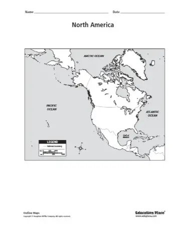 Blank Map of North America PDF