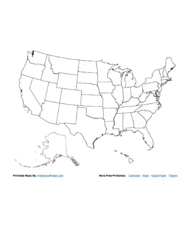 🗺 Blank US Map PDF - Free Download (PRINTABLE)
