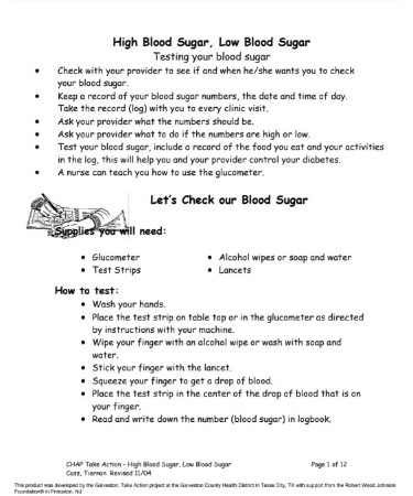 Blood Sugar Level Chart PDF