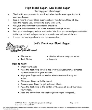 Blood Sugar Levels Chart PDF