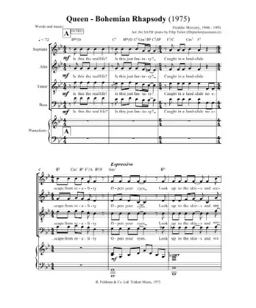 Bohemian Rhapsody Piano Sheet Music PDF – Scouting Web
