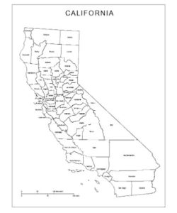 California County Map PDF Free - California County Map 250x300 