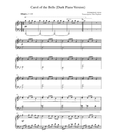 Carol Of The Bells Sheet Music PDF