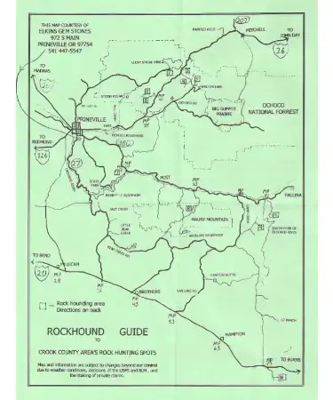 Map Of Central Oregon Central Oregon Rockhounding Map Pdf – Scouting Web
