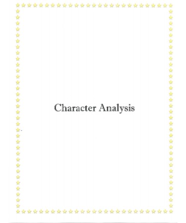 Characterization Worksheet PDF