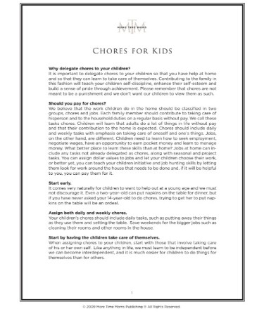 Chore Chart PDF