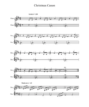 Christmas Canon Sheet Music PDF