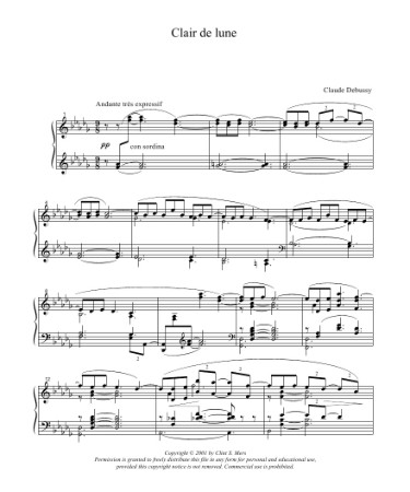 Clair De Lune Sheet Music Pdf Free Download Printable