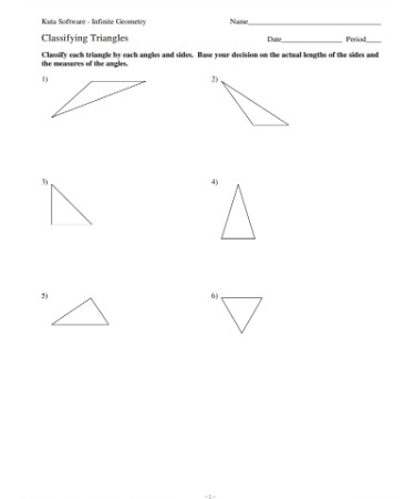 Classifying Triangles Worksheet PDF