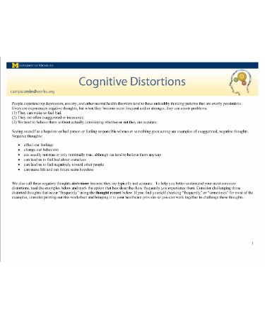 🧠 Cognitive Distortions Worksheet PDF - Free Download (PRINTABLE)