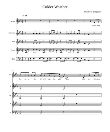 Colder Weather Piano Sheet Music PDF