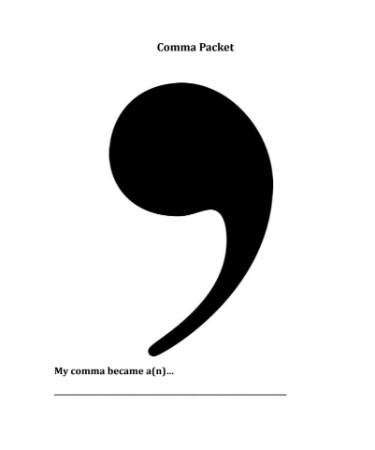 Commas Worksheet PDF
