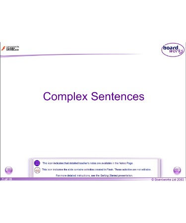 Complex Sentences Worksheet PDF