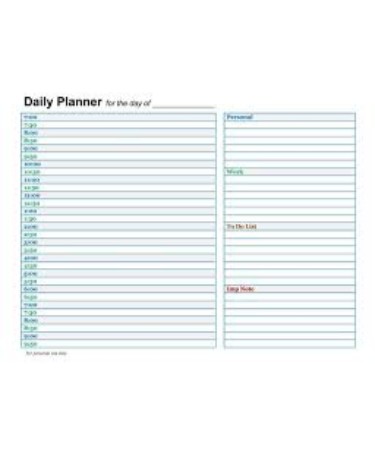 Daily Planner Template PDF