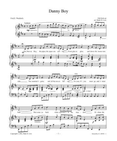 Danny Boy Sheet Music PDF