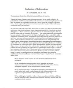 🇽🇰 🇽🇰 Declaration Of Independence PDF Worksheet - (PRINTABLE)