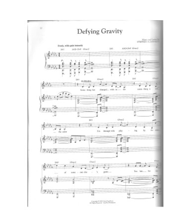 Defying Gravity Sheet Music PDF