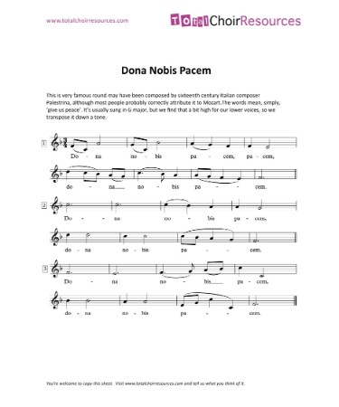 🎸 Dona Nobis Pacem Sheet Music PDF - Free Download (PRINTABLE)
