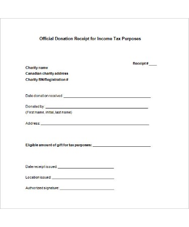 Donation Receipt Template PDF