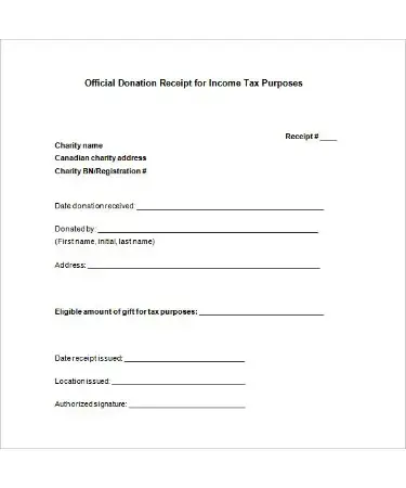 donation receipt template pdf free download printable