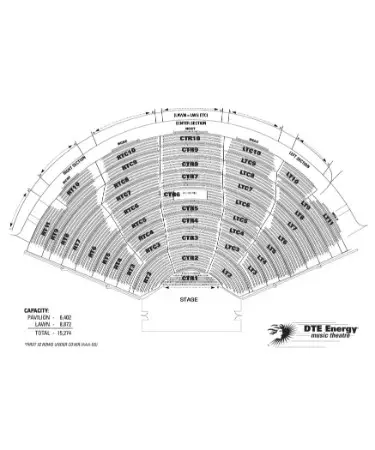 DTE Energy Music Theatre Seating Chart PDF