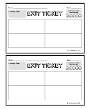 Exit Ticket Template PDF