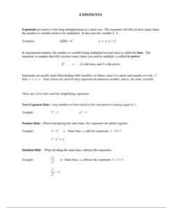 Exponent Worksheet PDF - Free Download (PRINTABLE)